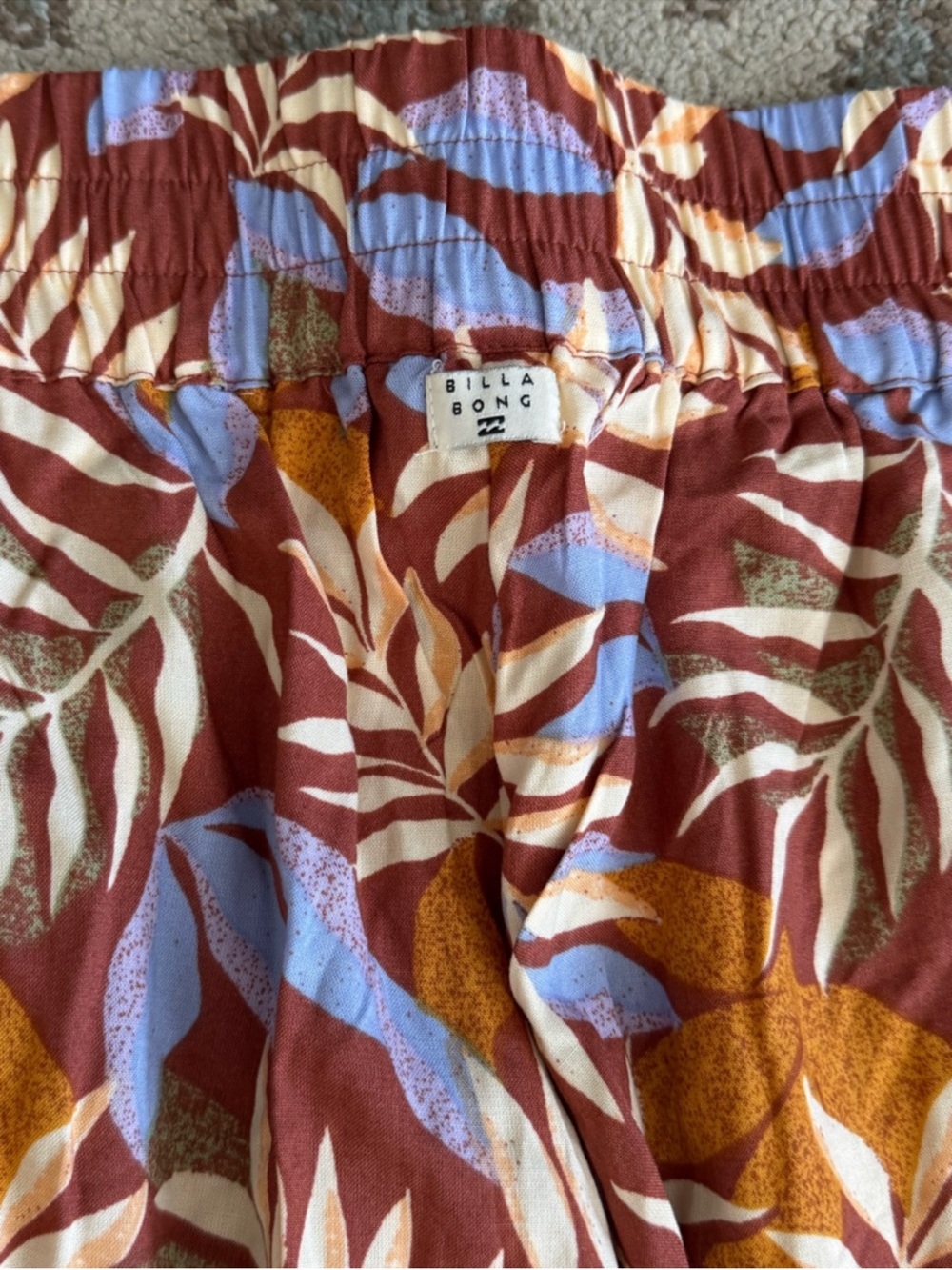 Billabong Flowy Wide Leg Colorful Pants with Pocket Size M Made in India Floral - Picture 6 of 6